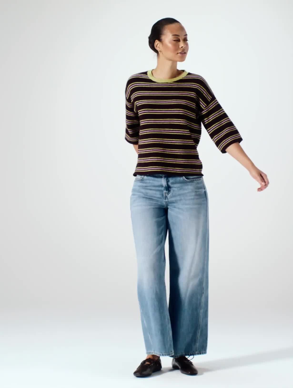 Jewel Stripe Knitted Top S - Video 1 thumbnail